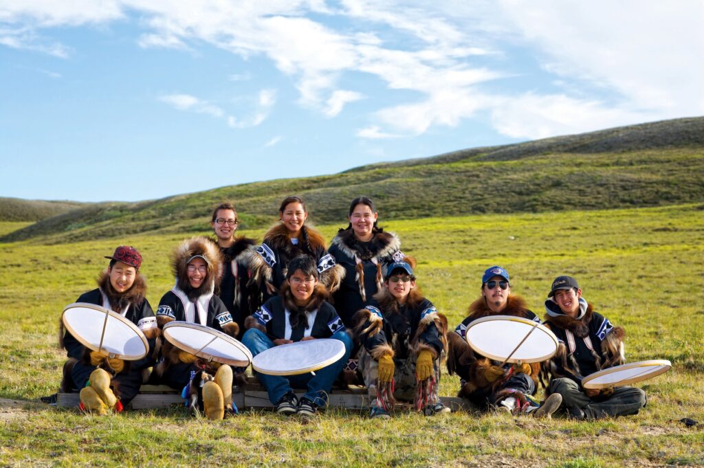 Tuktut Nogait National Park in the NWT. Drum Dancers in Paulatuk NWT