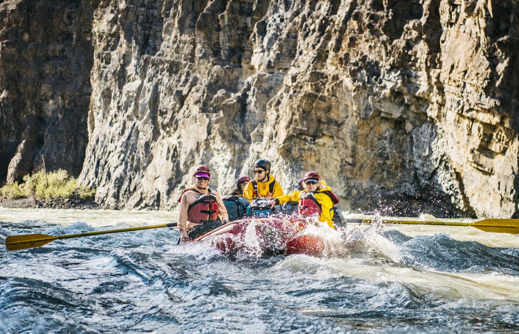Rafting in white water rapids in Nahanni National Park Reserve in the NWT