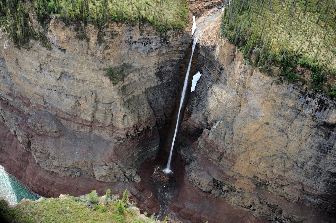 Dodo canyon Water Fall on one of Canada's Best hiking treks int he Northwest Territories